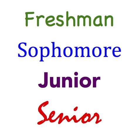 freshman sophomore junior senior
